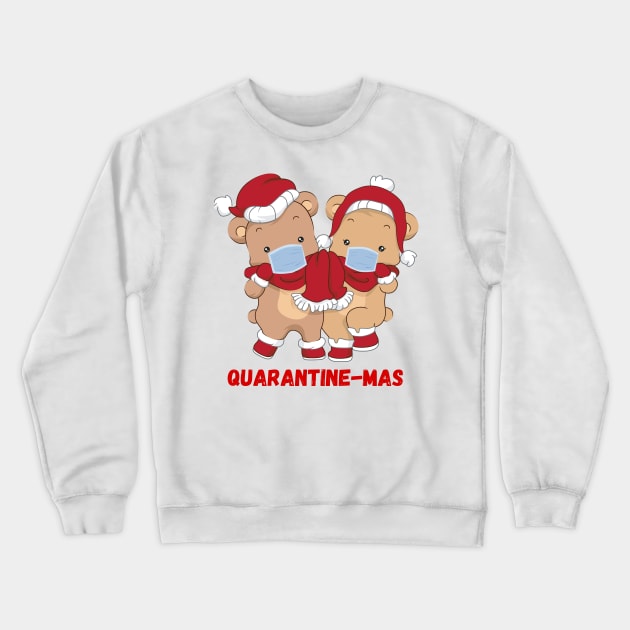 Quarantine-Mas Christmas Bears Christmas Quarantine Cute Bears Wearing Masks Funny Christmas Gift Bear Couple Christmas Couple Crewneck Sweatshirt by nathalieaynie